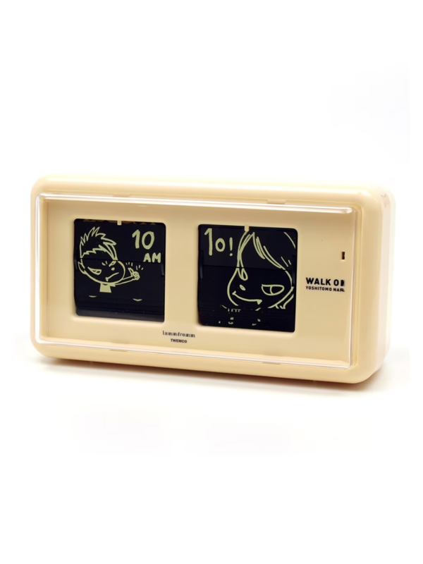Yoshitomo Nara x LAMMFROMM WALK ON Flip Desk Clock Beige