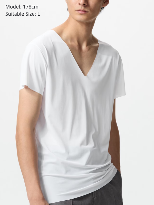 UNIQLO AIRism Men's Deodorant Mesh V‑Neck Undershirt T‑Shirt