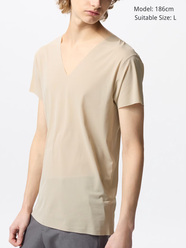UNIQLO AIRism Men's Deodorant Mesh V‑Neck Undershirt T‑Shirt