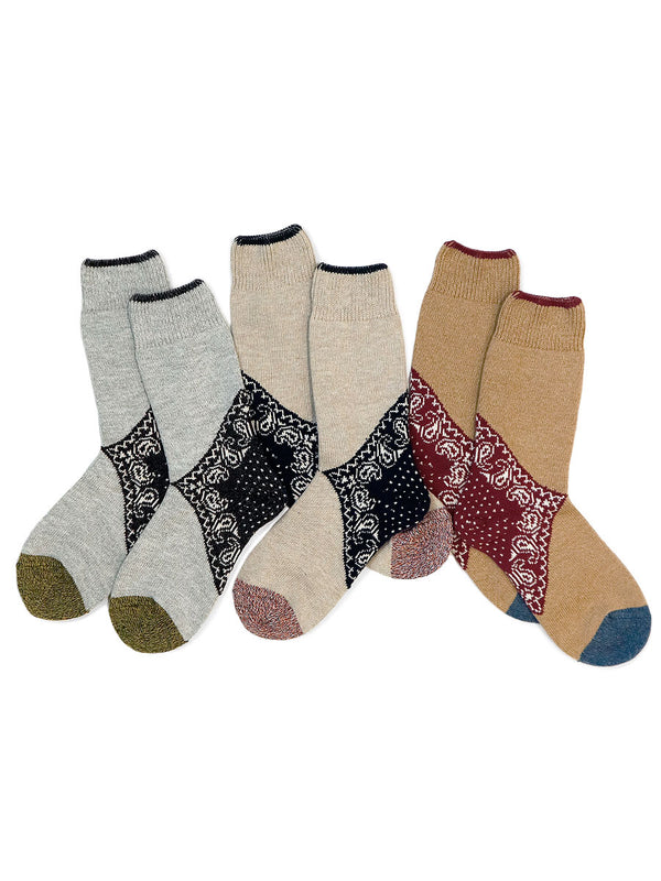 Kapital 96-pack Heel Paisley Bandana Socks
