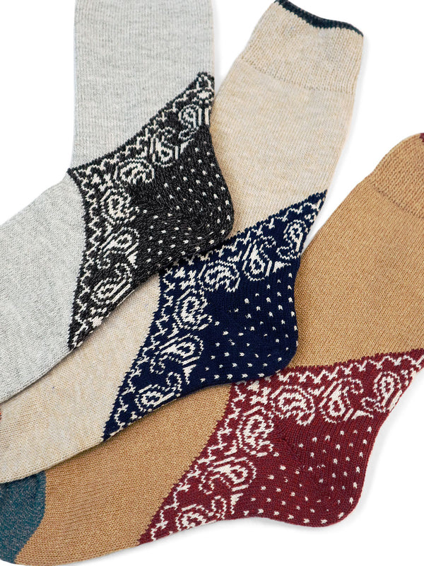 Kapital 96-pack Heel Paisley Bandana Socks