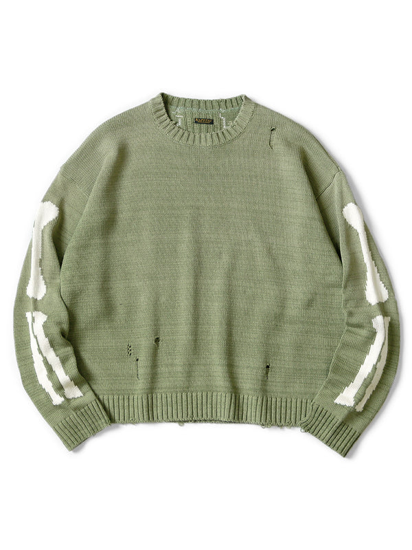 Kapital 5G Cotton Knit BONE Crew Sweater