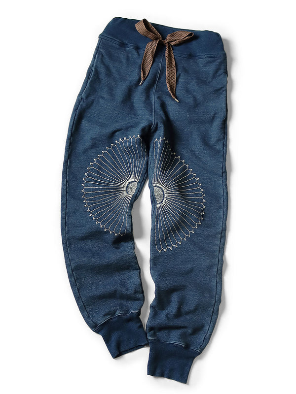 Kapital IDG fleece sweat rib pants (wrapping cloth embroidery)