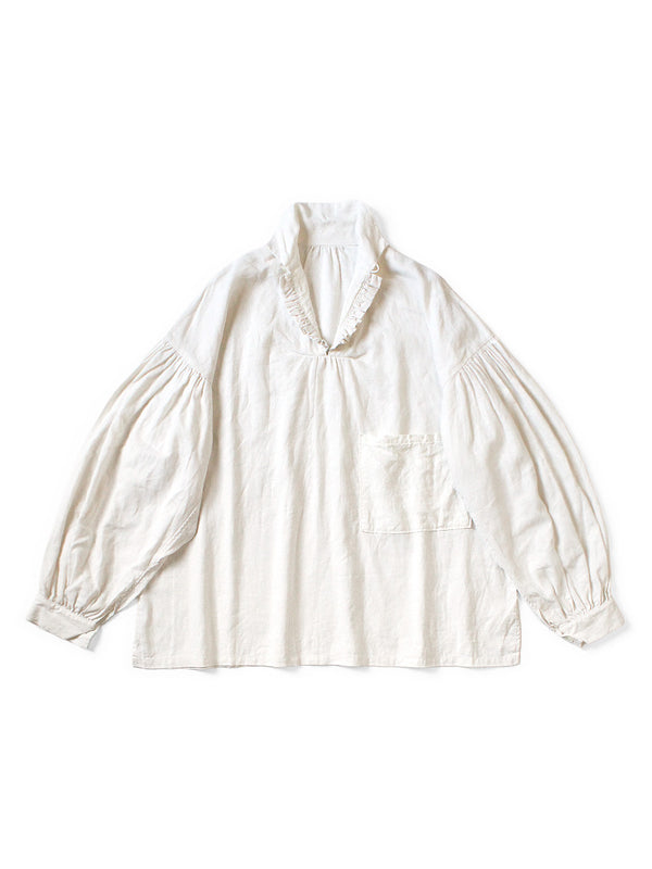 Kapital Linen Canvas Ruffle Gypsy Blouse