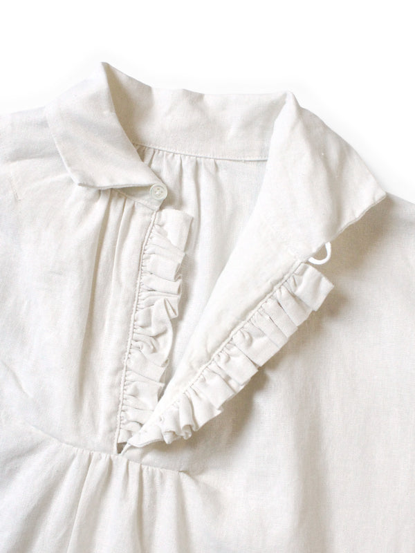 Kapital Linen Canvas Ruffle Gypsy Blouse
