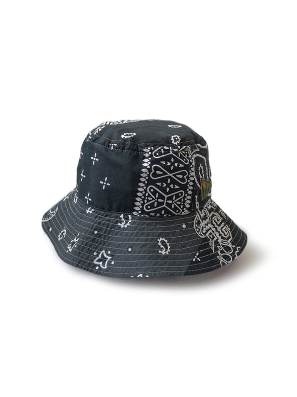 Kapital Bandana Patchwork Bucket Hat (Long Brim) cap
