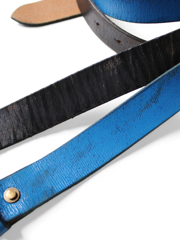 Kapital Oiled Leather Studded Disco Buckle Belt