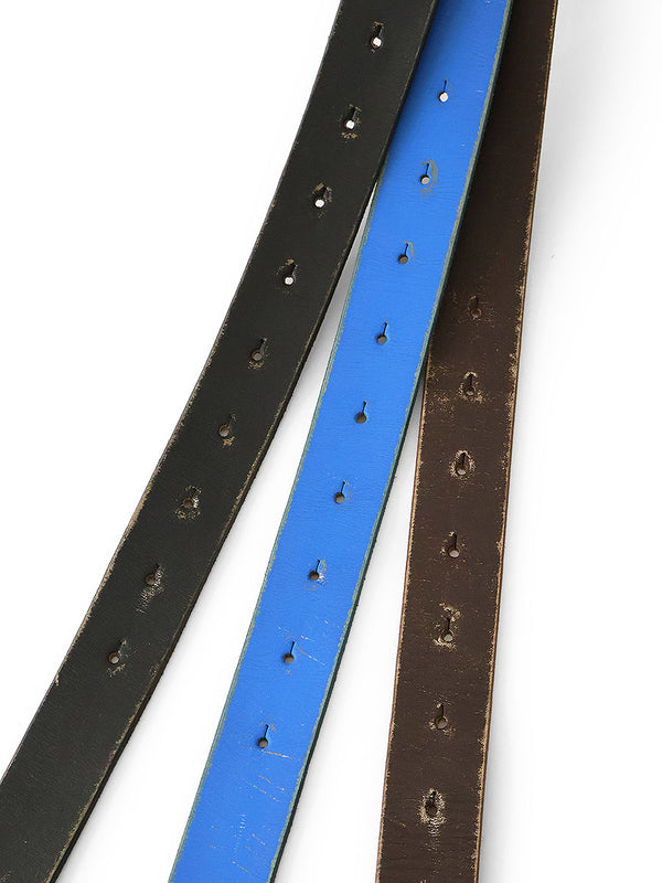 Kapital Oil Leather Studded Disco Buckle Belt