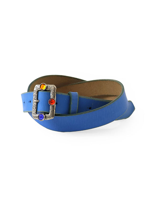 Kapital Oil Leather Studded Disco Buckle Belt
