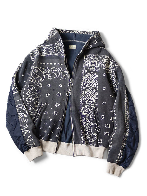 Kapital fleece bandana pattern bivouac hooded jacket