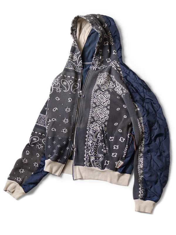 Kapital fleece bandana pattern bivouac hooded jacket