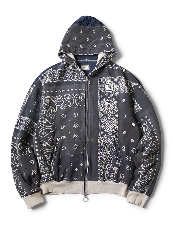 Kapital fleece bandana pattern bivouac hooded jacket