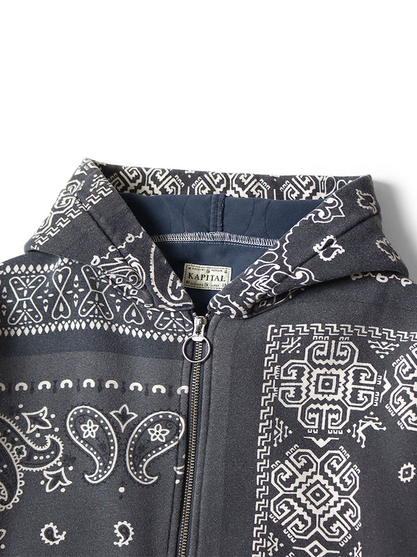 Kapital fleece bandana pattern bivouac hooded jacket