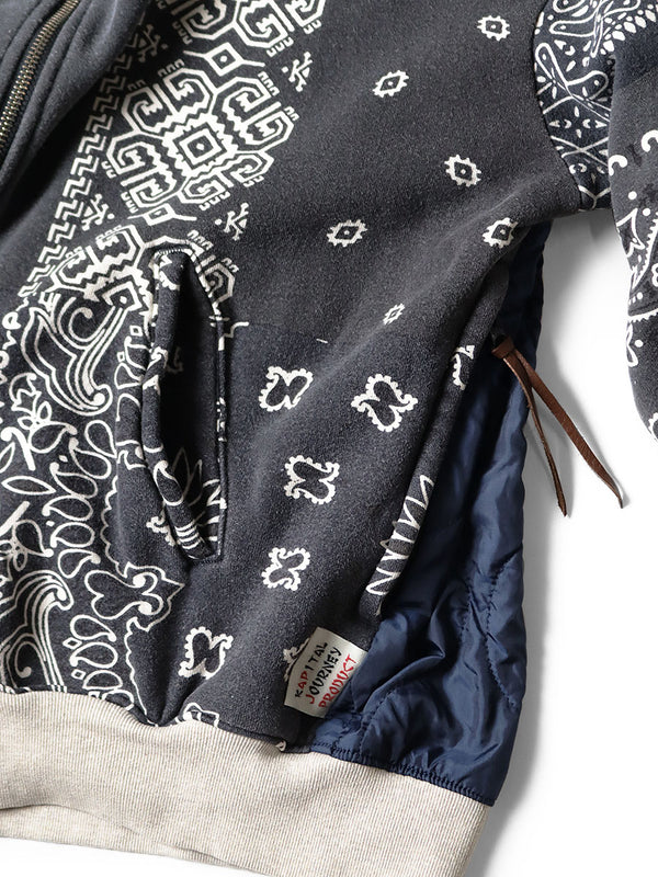 Kapital fleece bandana pattern bivouac hooded jacket