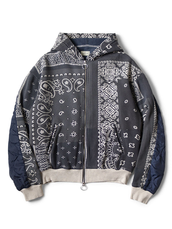 Kapital fleece bandana pattern bivouac hooded jacket