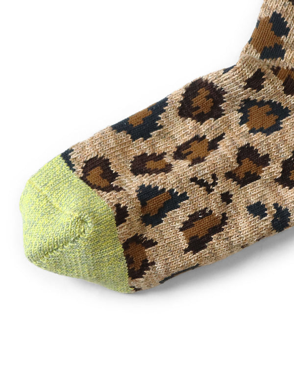 Kapital 84-ply RAINBOWY HAPPY HEEL Leopard Ankle Socks