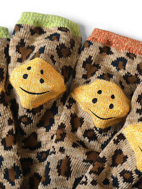 Kapital 84 Rainbow Happy Heel Leopard Ankle Socks