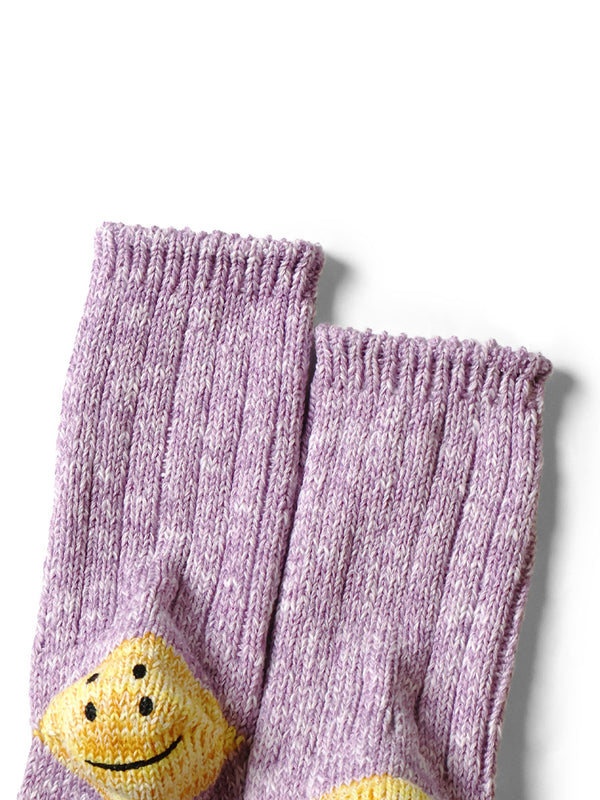 Kapital 56-Count 3x1 Rib Rainbow Happy Heel Socks