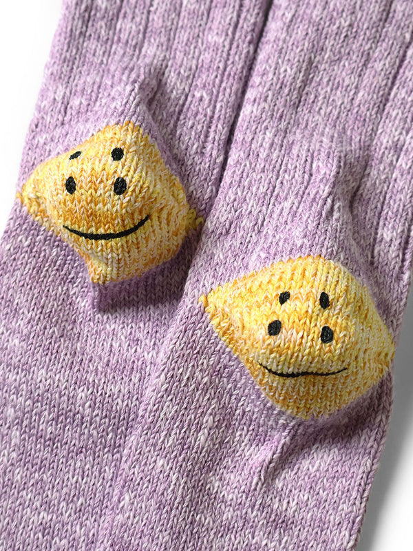 Kapital 56-Count 3x1 Rib Rainbow Happy Heel Socks