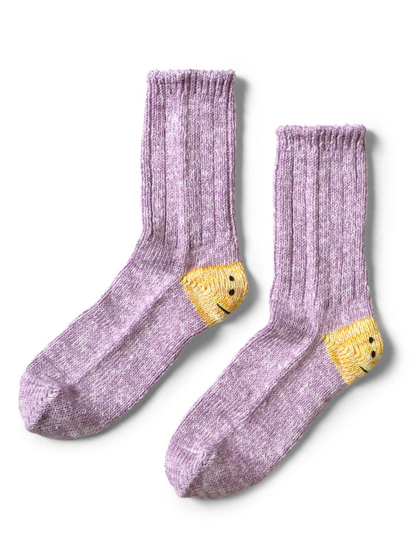 Kapital 56-Count 3x1 Rib Rainbow Happy Heel Socks