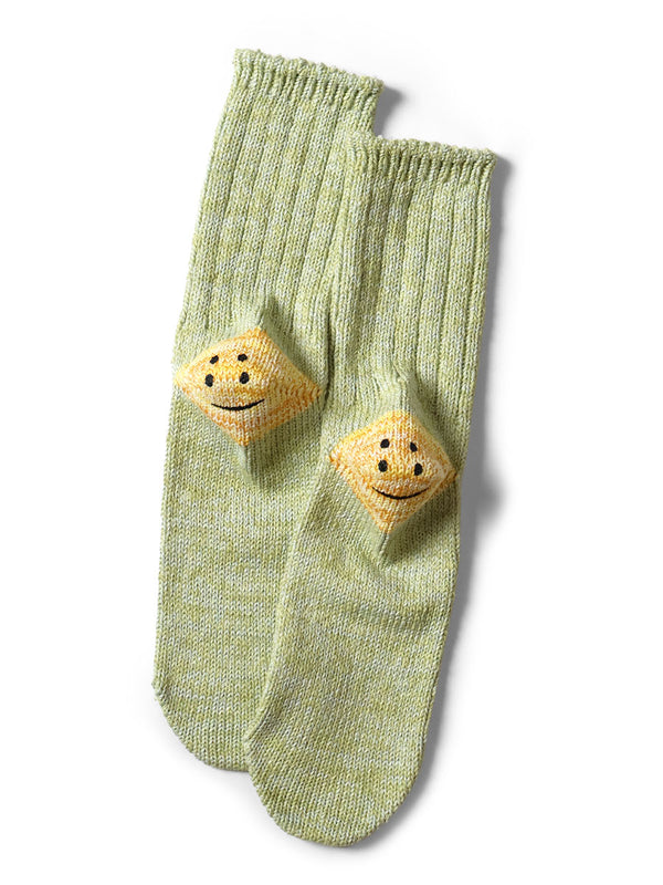 Kapital 56-Count 3x1 Rib Rainbow Happy Heel Socks