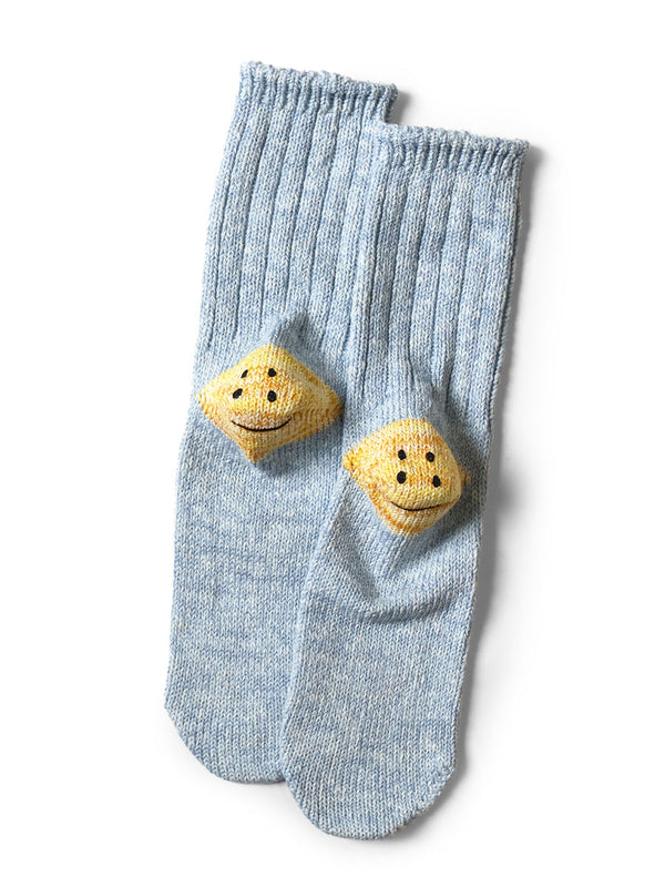 Kapital 56-Count 3x1 Rib Rainbow Happy Heel Socks