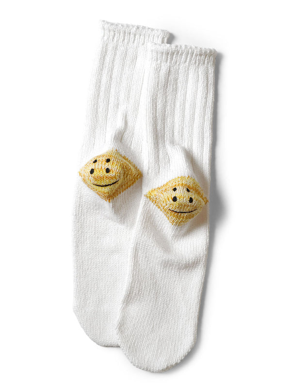 Kapital 56-Count 3x1 Rib Rainbow Happy Heel Socks