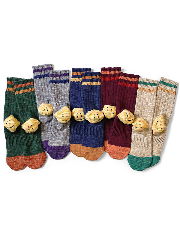 Kapital 60-Count Heather Ivy Rainbow Happy Heel Hold Socks