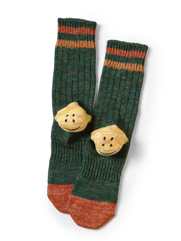 Kapital 60-Count Heather Ivy Rainbow Happy Heel Hold Socks