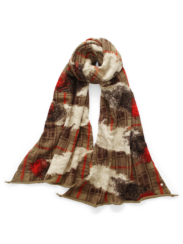 Kapital Felted Wool Feather Tartan Scarf