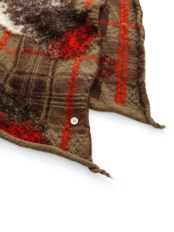 Kapital Felted Wool Feather Tartan Scarf