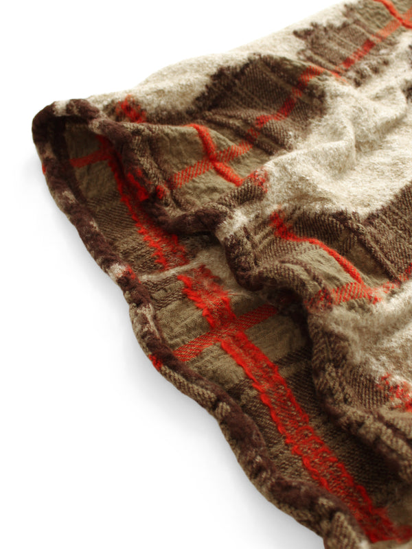 Kapital Felted Wool Feather Tartan Scarf