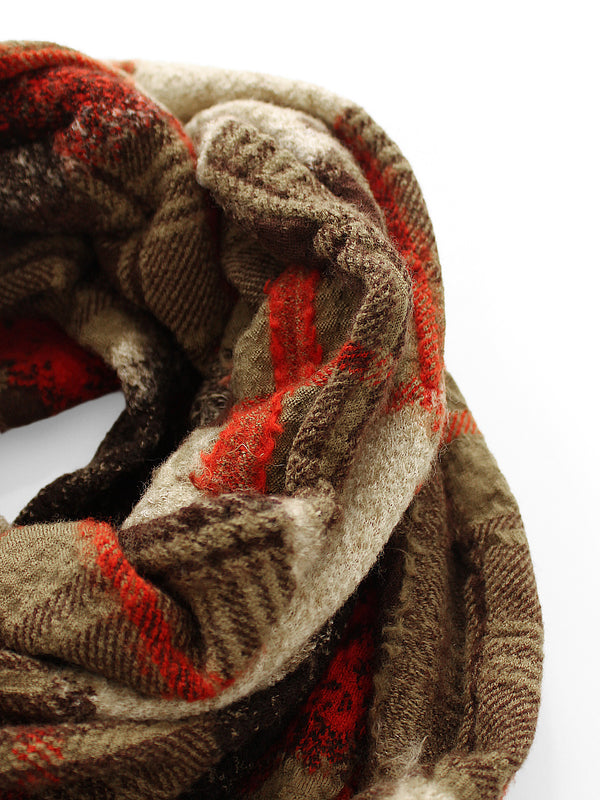 Kapital Felted Wool Feather Tartan Scarf