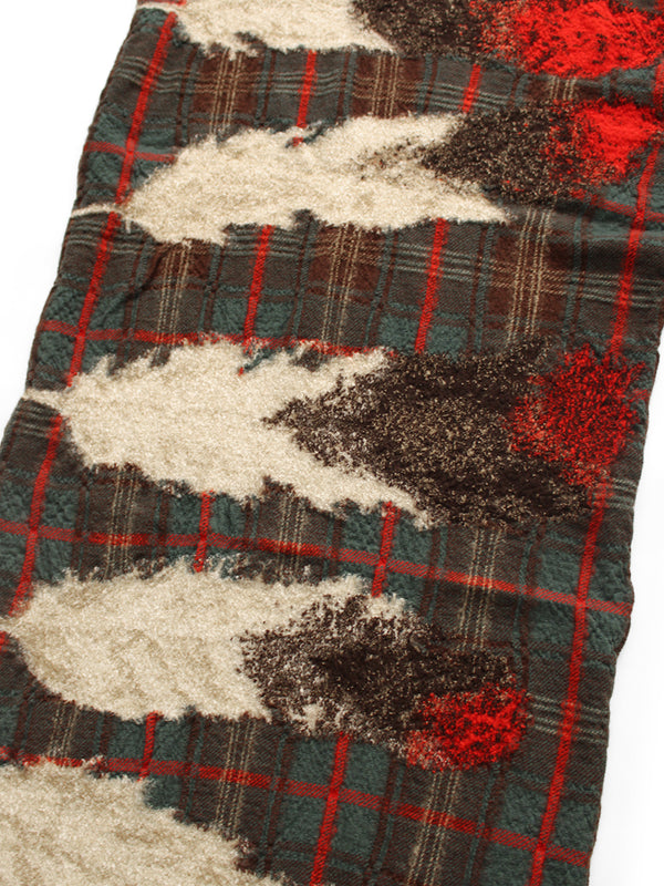 Kapital Felted Wool Feather Tartan Scarf