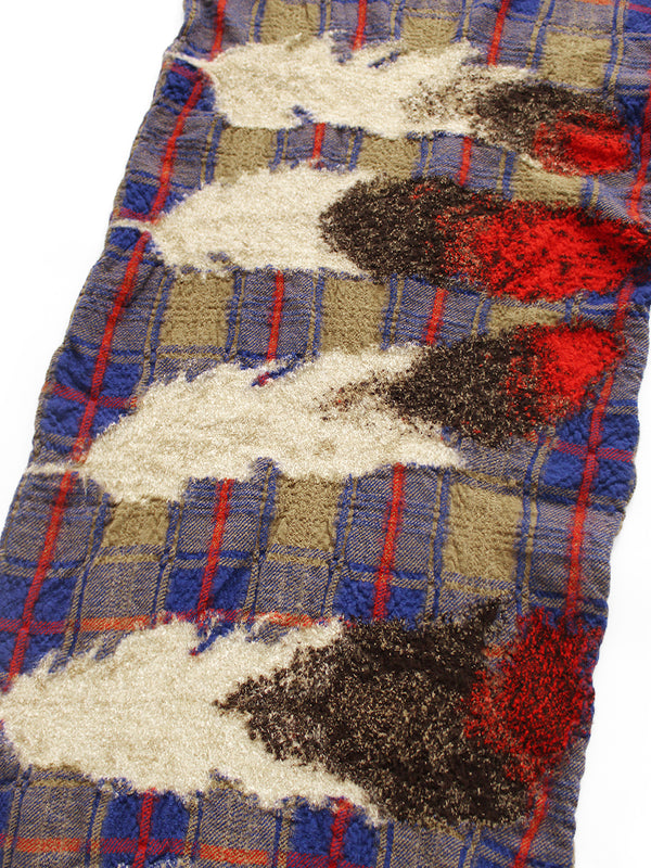 Kapital Felted Wool Feather Tartan Scarf