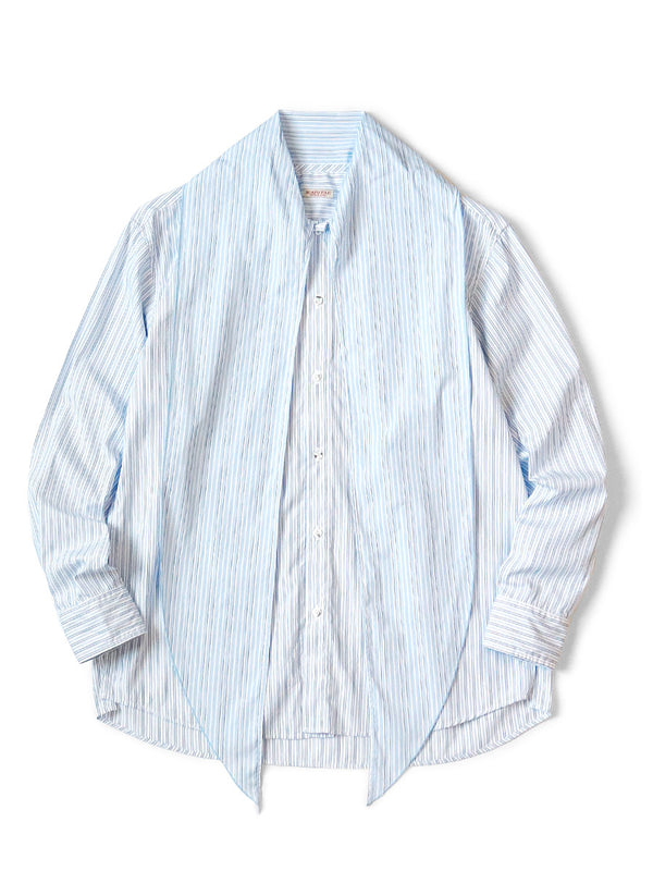 Kapital cotton striped bowtie pub shirt (long sleeve)