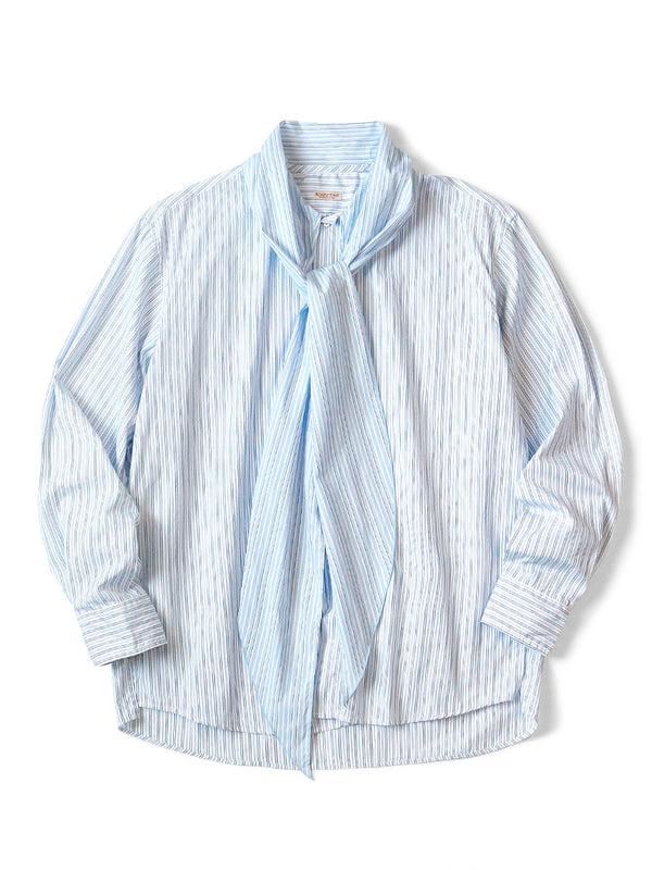 Kapital cotton striped bowtie pub shirt (long sleeve)