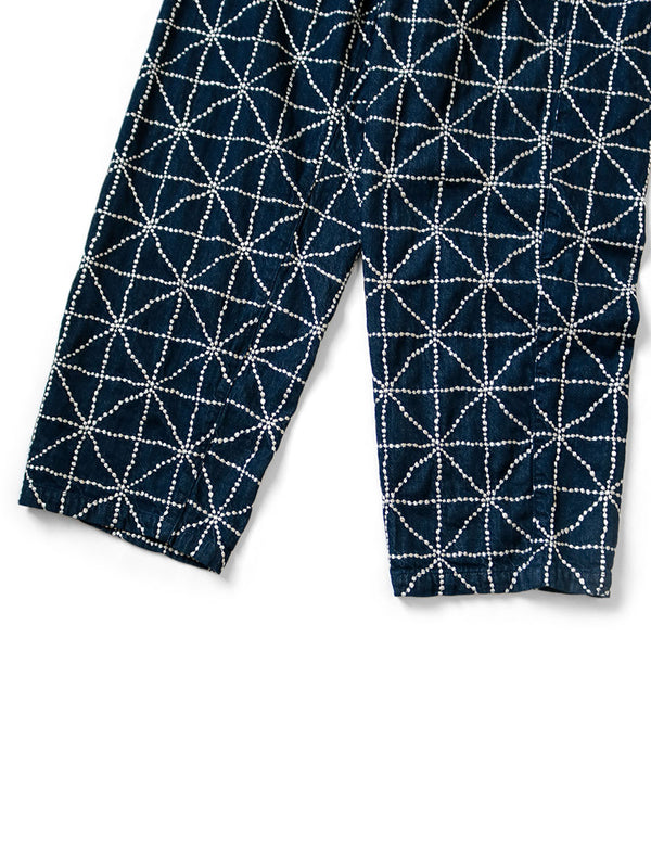 Kapital 8oz Denim Easy Pants with FOLK-DOJO Embroidery