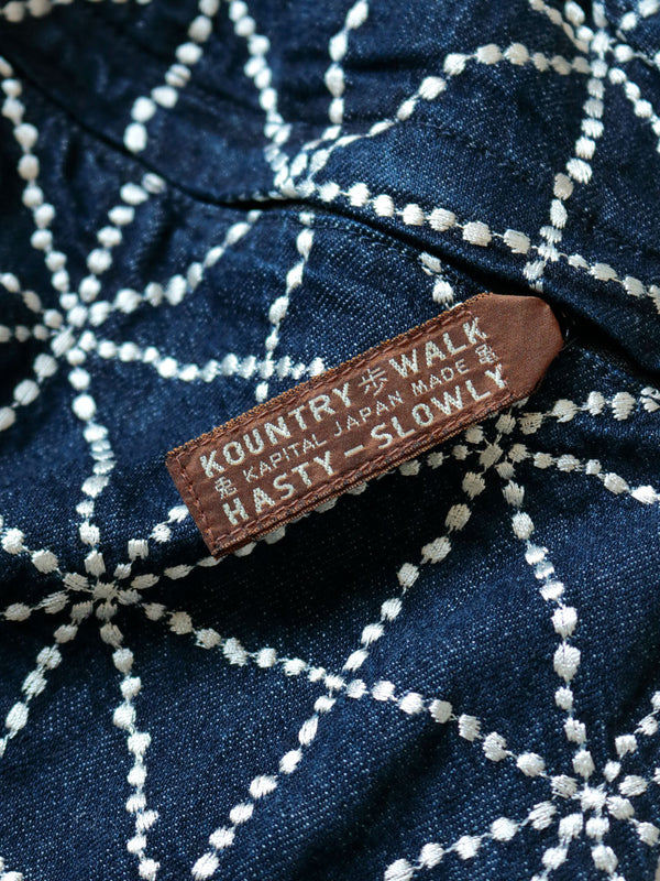 Kapital 8oz Denim Easy Pants with FOLK-DOJO Embroidery