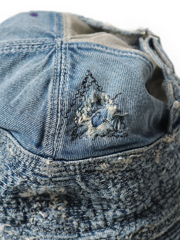 Kapital 11.5oz denim The Old Man and the Sea HAT (distressed remake) Cap