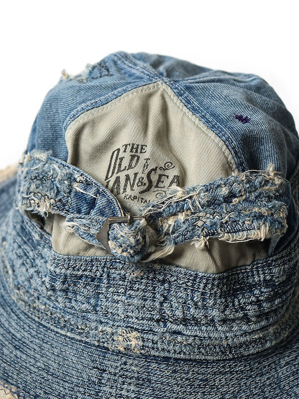 Kapital 11.5oz denim The Old Man and the Sea HAT (distressed remake) Cap