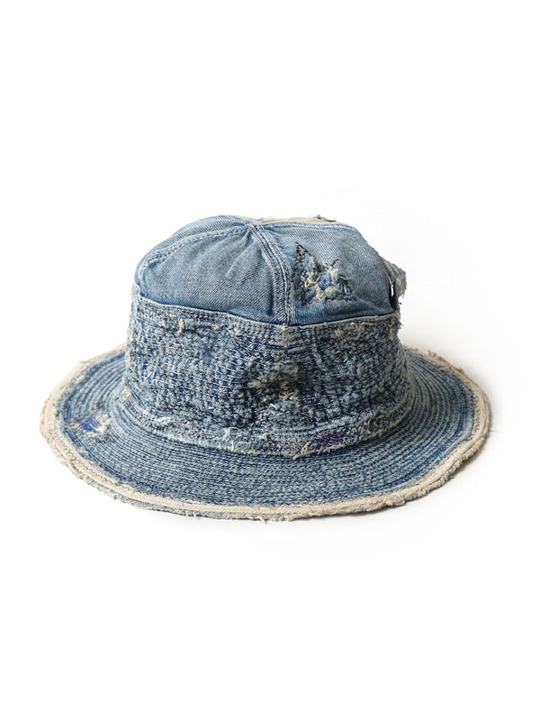 Kapital 11.5oz denim The Old Man and the Sea HAT (distressed remake) Cap