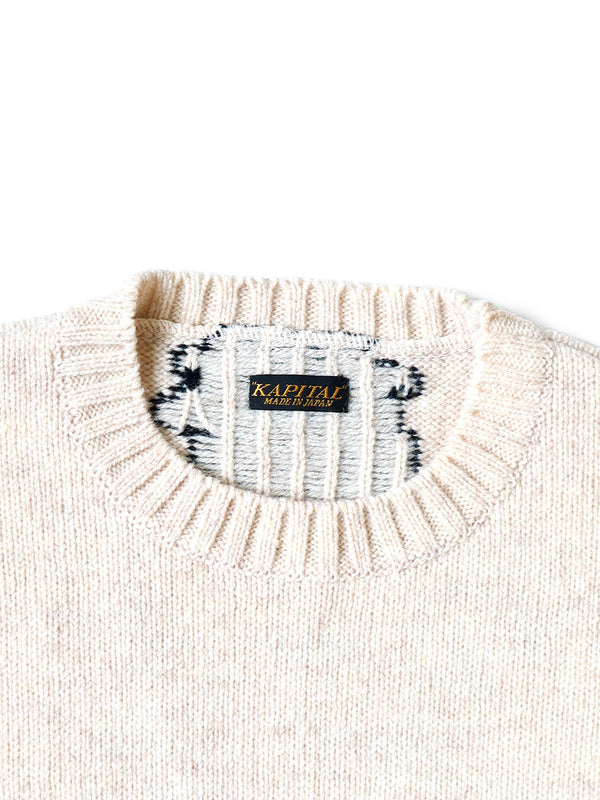 Kapital 5G Wool BONE Crew Sweater