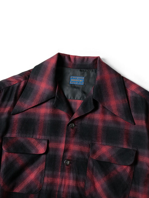 Kapital Cotton Rayon Shadow Check Wrangle Collar Board Shirt