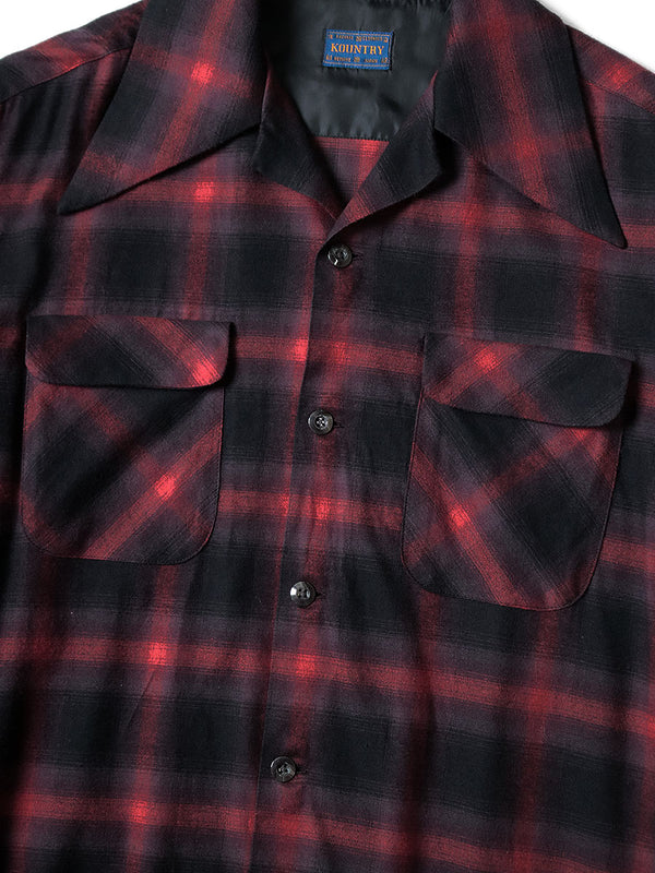 Kapital Cotton Rayon Shadow Check Wrangle Collar Board Shirt