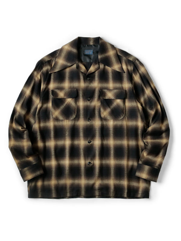 Kapital Cotton Rayon Shadow Check Wrangle Collar Board Shirt