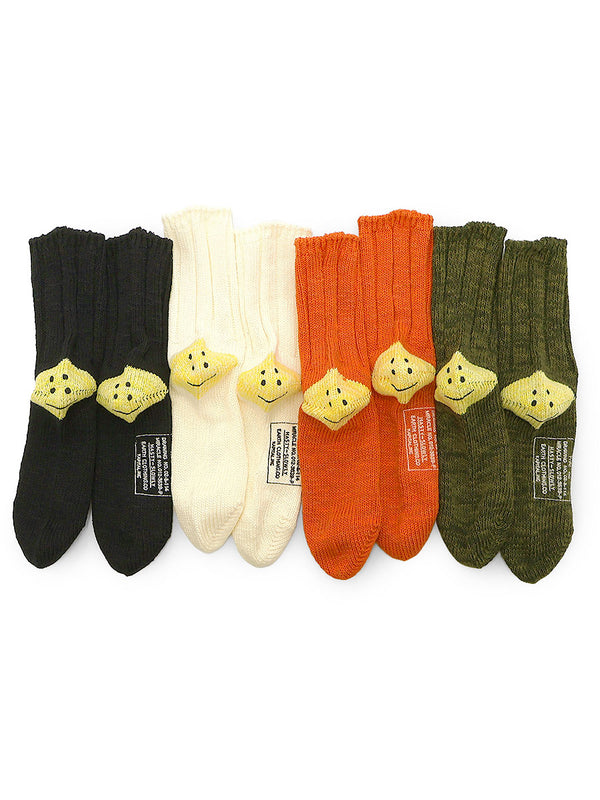 Kapital 56-ply MA-1 RAINBOWY HAPPY HEEL Socks