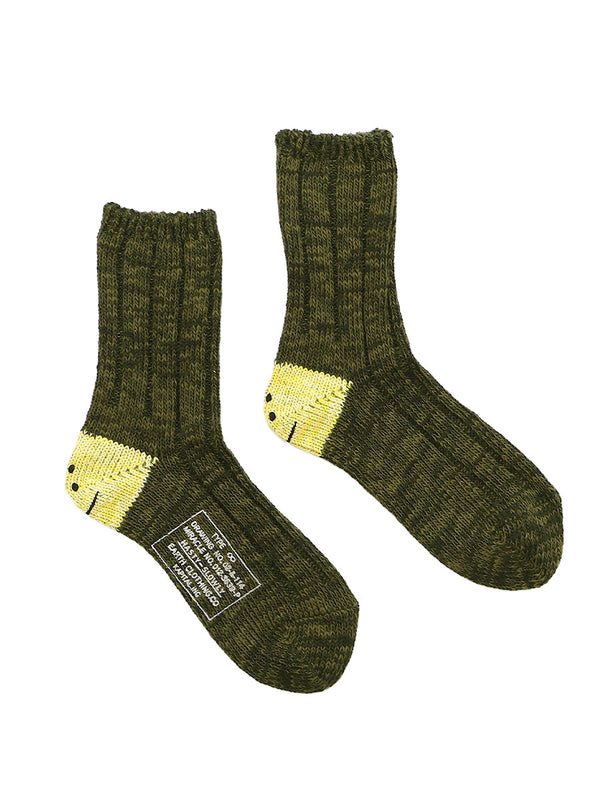 Kapital 56-ply MA-1 RAINBOWY HAPPY HEEL Socks
