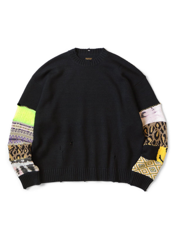 Kapital 5G Cotton Knit Hippie Sleeve Crew Sweater