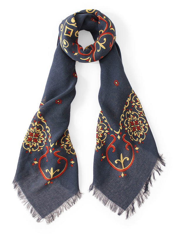 Kapital Linen Rayon Fringe Stole (Habanaja) Scarves
